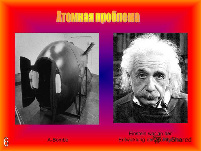 A-Bombe Einstein war an der Entwicklung der Atombombe