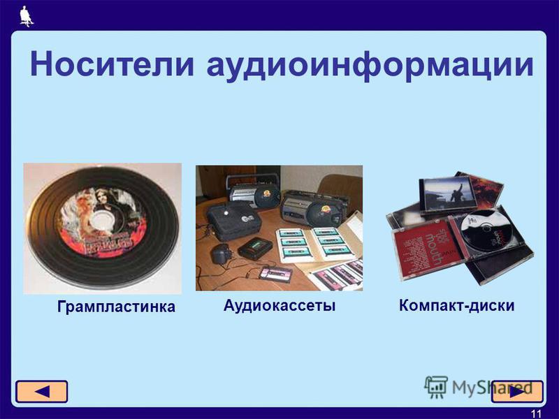 11 Грампластинка Аудиокассеты Компакт-диски Носители аудиоинформации