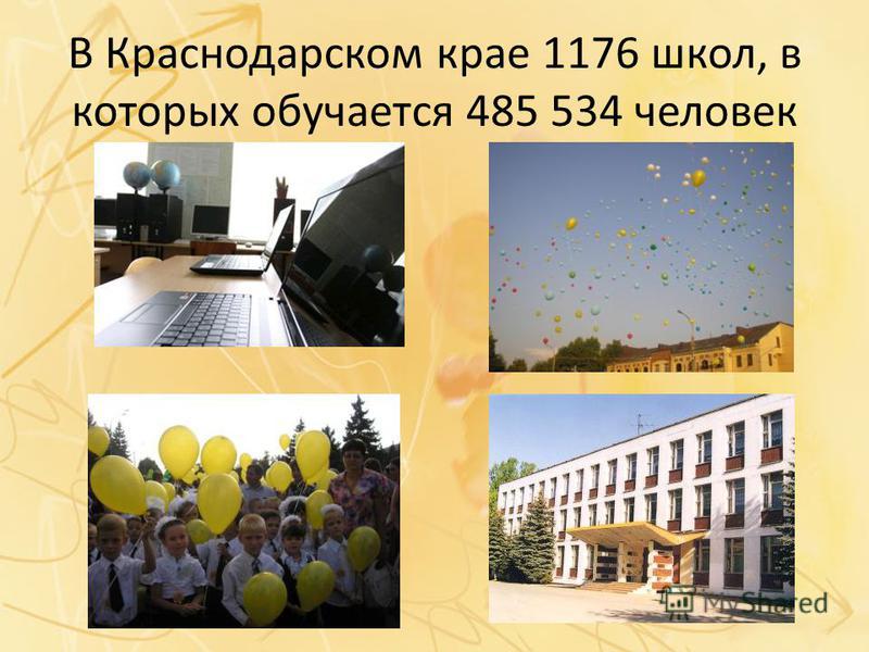 В Краснодарском крае 1176 школ, в которых обучается 485 534 человек