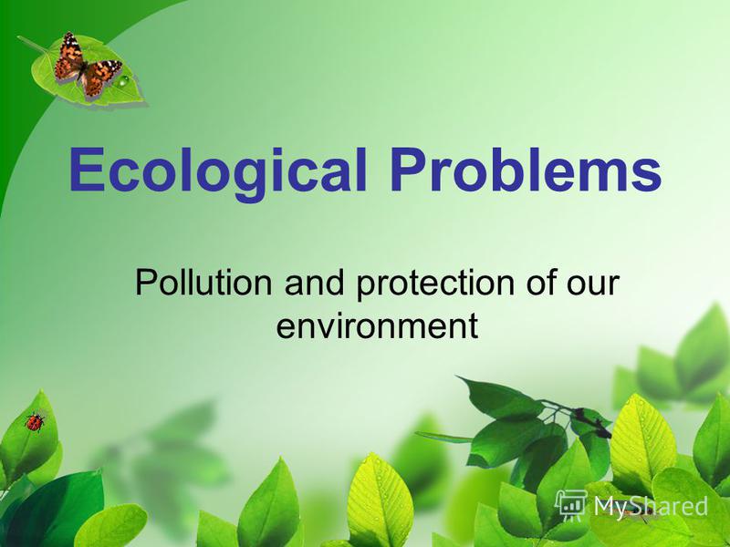 Ecological Problems Pollution and protection of our environment