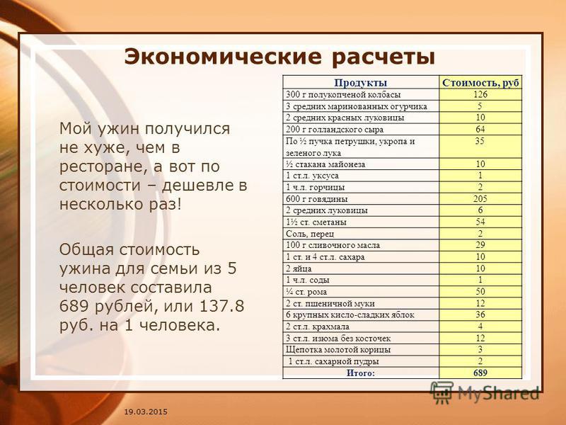 Проект по технологии 6 класс кулинария обед