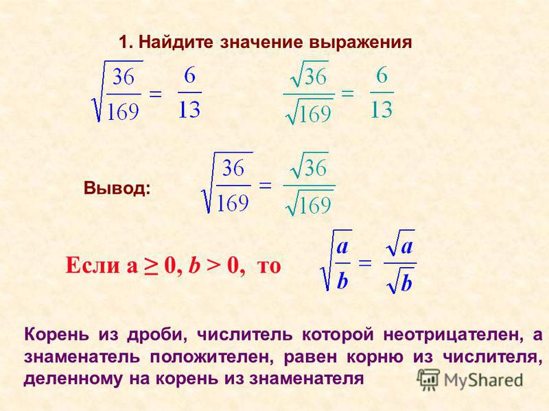 Как из дроби сделать корень Как из дроби сделать корень