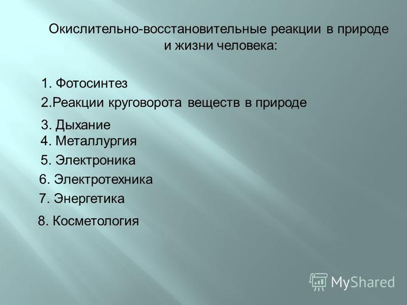 Овр химия презентация