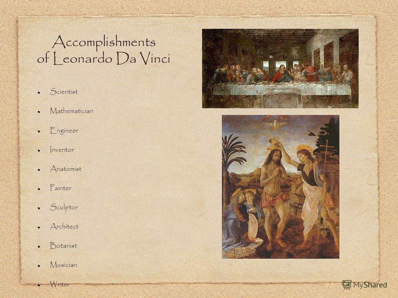 Research paper for leonardo da vinci