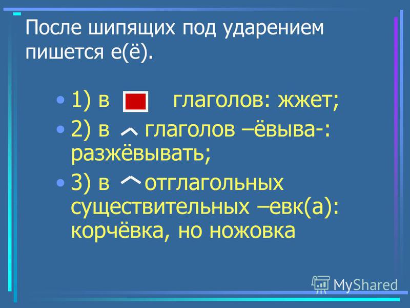 Е после шипящих в окончании слова примеры