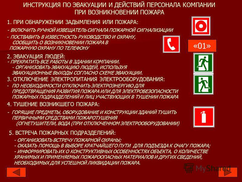 Инструкция действия дежурной части мчс россии при возникновении пожара