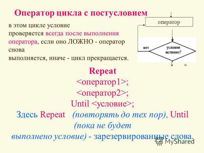 Цикл с постусловием пример из жизни