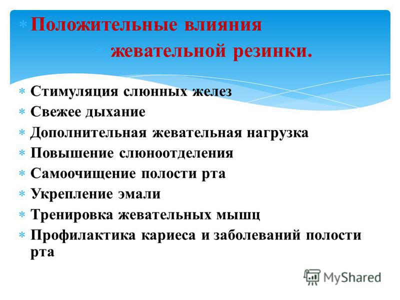 Проект влияние жевательной резинки на организм человека