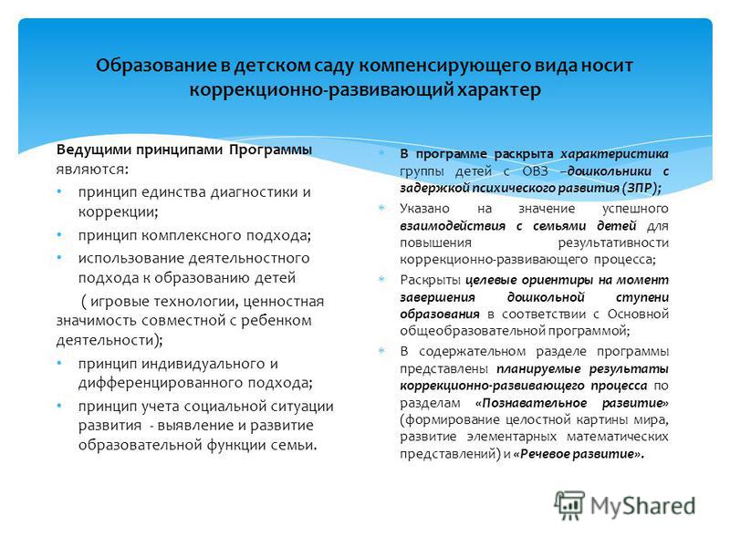 Рабочая программа дефектолога с детьми зпр