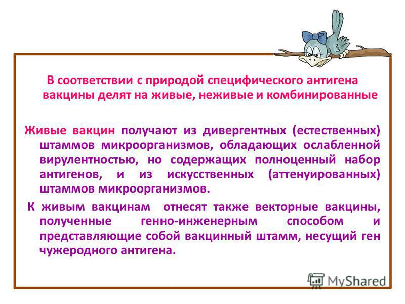 Виды вакцин и их примеры