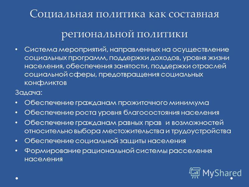 Пример социальной политики российской федерации