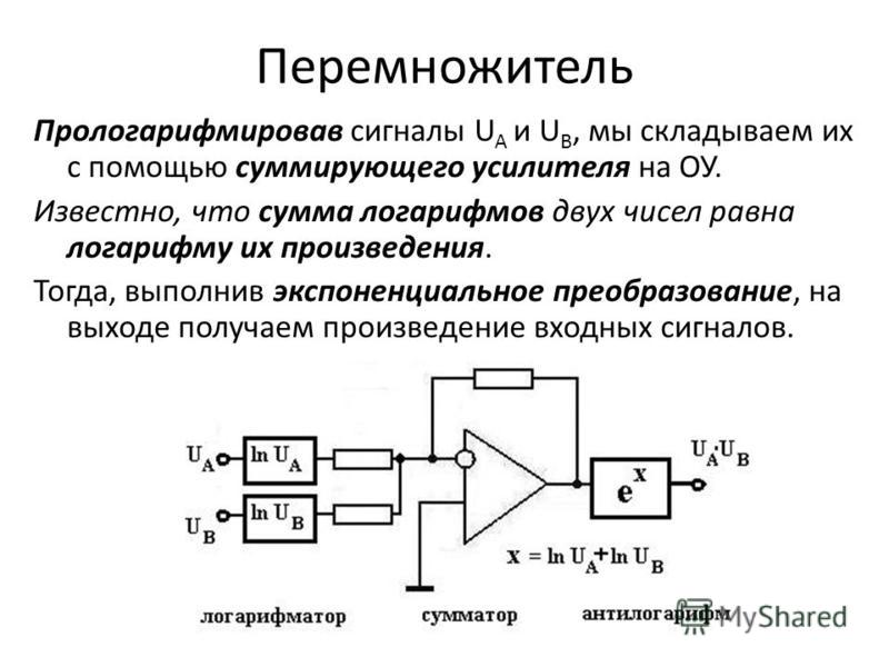 Схема перемножителя сигнала Схема перемножителя сигнала