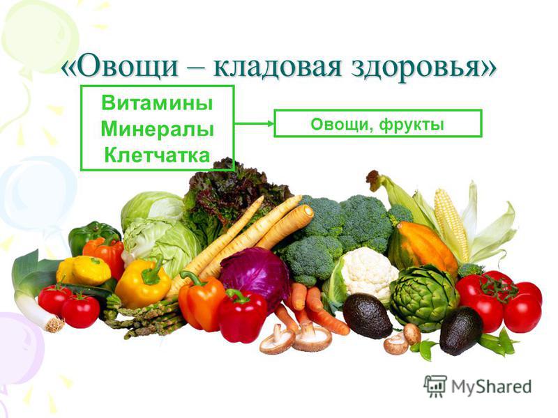 «Овощи – кладовая здоровья» Витамины Минералы Клетчатка Овощи, фрукты