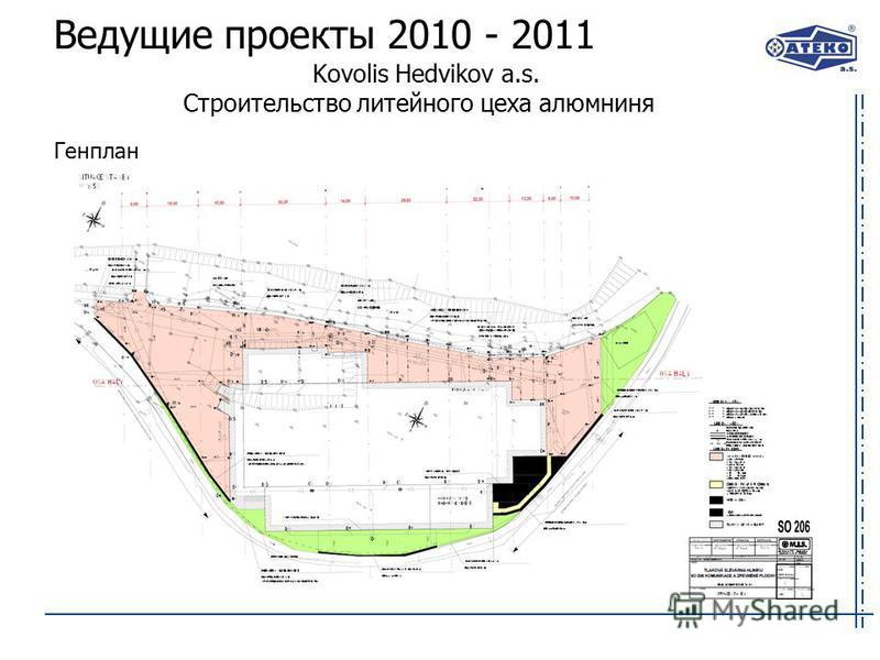 Ведущие проекты 2010 - 2011 Kovolis Hedvikov a.s. Строительство литейного цеха алюминия Генплан