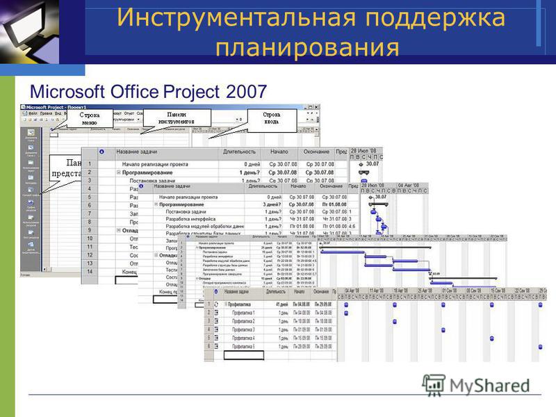 Инструментальная поддержка планирования Microsoft Office Project 2007