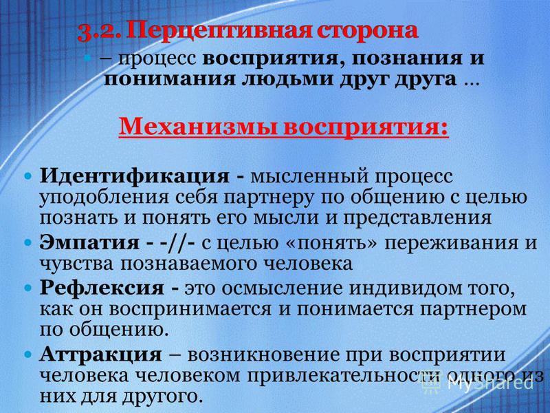 Статья: Восприятие и понимание в процессе общения