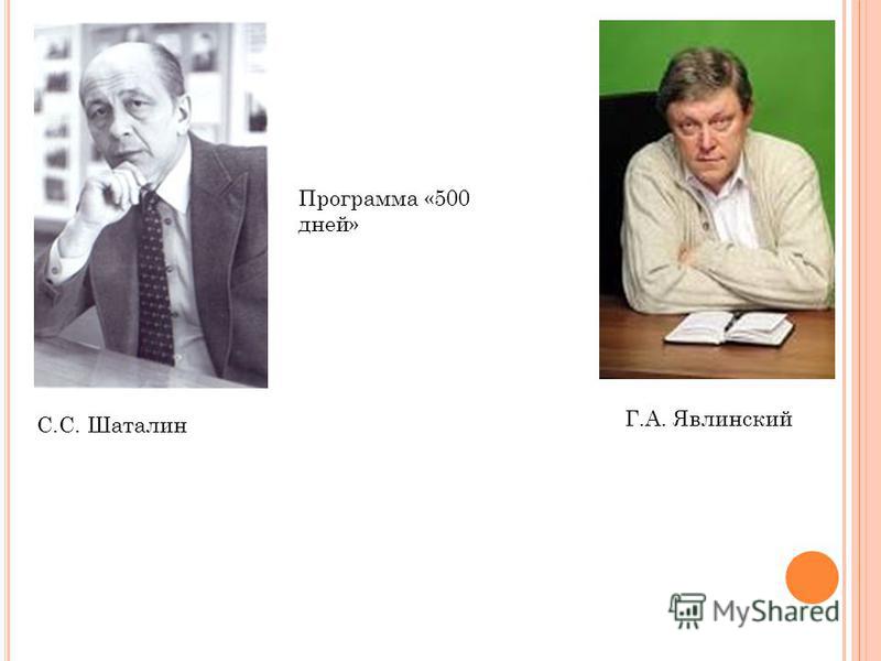 С.С. Шаталин Программа «500 дней» Г.А. Явлинский