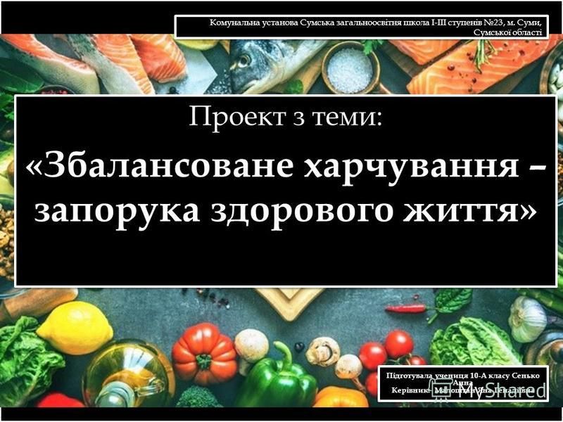 Презентация На Тему: "Збалансоване Харчування – Запорука Здорового.