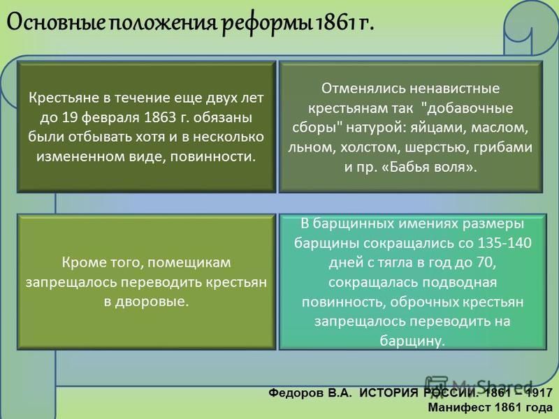 Презентация на тему крестьянская реформа 1861 года