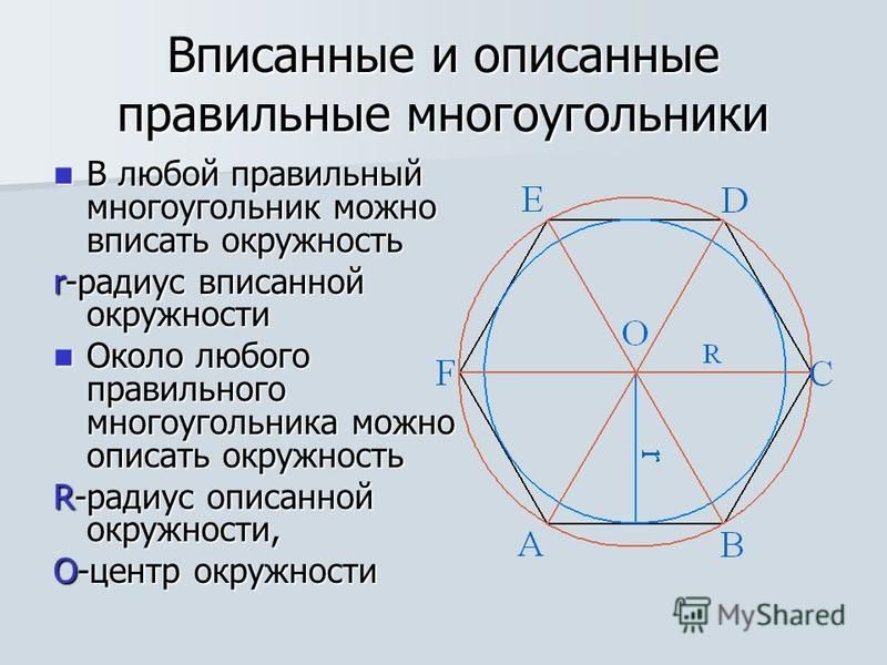 Обобщающий урок по теме "Вписанные и описанные многоугольники" - презентация онл