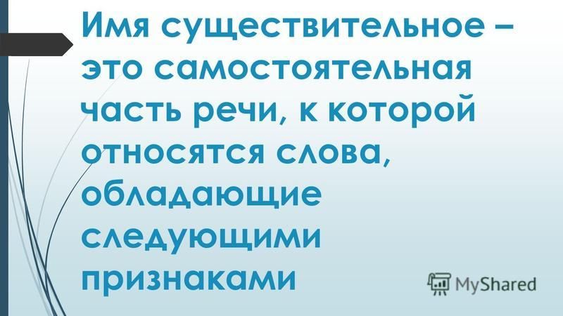 Реферат: Понятие имени существительного в русском языке