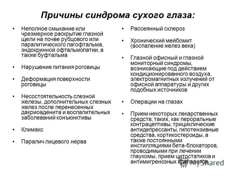 Как выглядит синдром сухого глаза