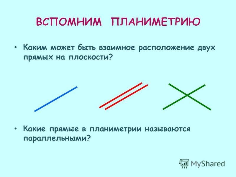 Составьте схему взаимного расположения двух прямых в пространстве