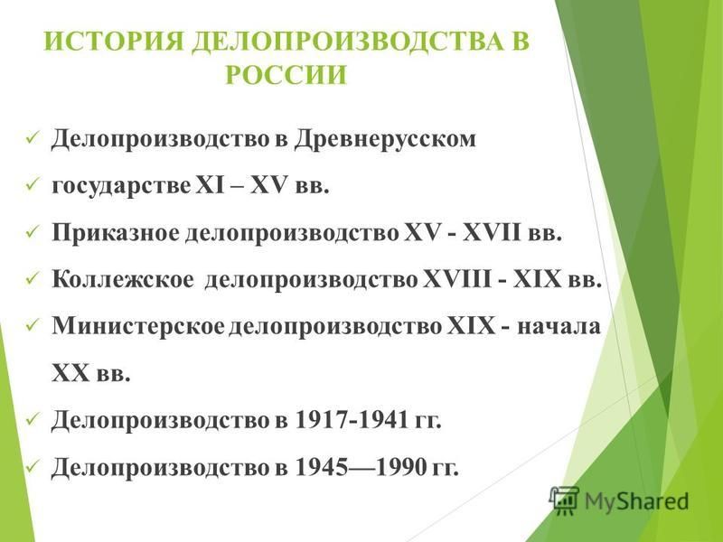 История делопроизводства презентация