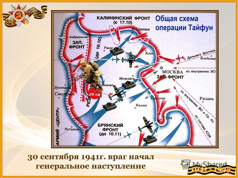 Операция тайфун битва за москву карта