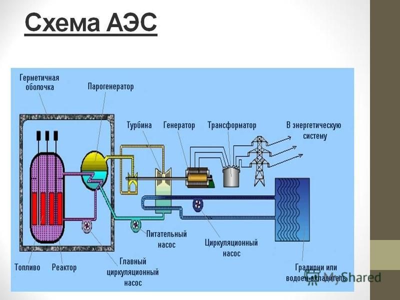 Принципиальная схема атомной электростанции