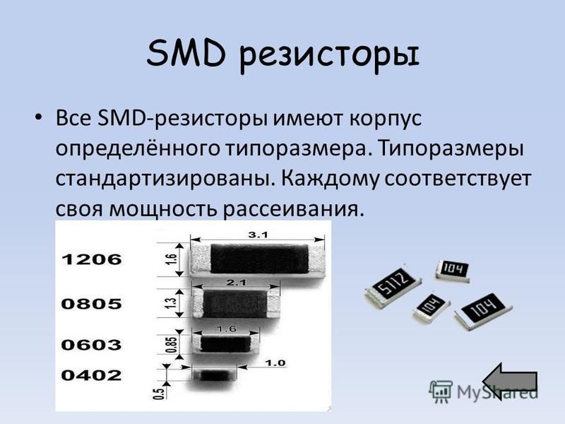 Smd резисторы маркировка размеры