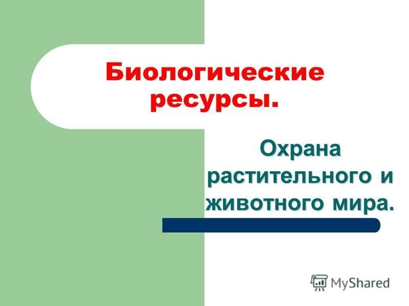 Презентация на тему охрана растительного и животного мира