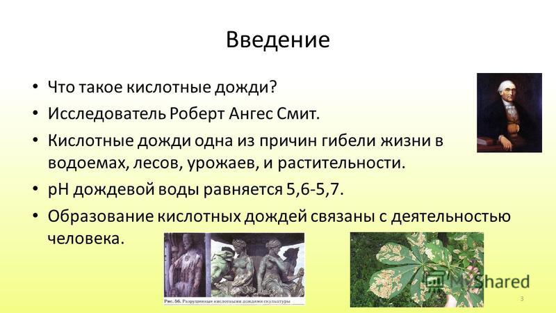Влияние кислотных дождей на окружающую среду проект