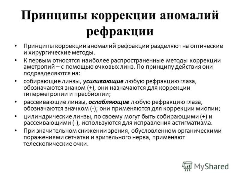 Презентация аномалии рефракции