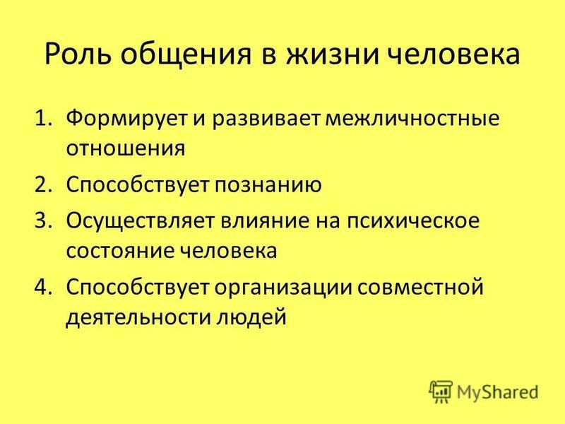 Презентация на тему роль общения в жизни человека