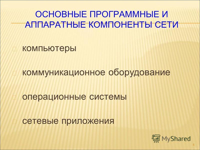 Аппаратные компоненты компьютерных сетей презентация