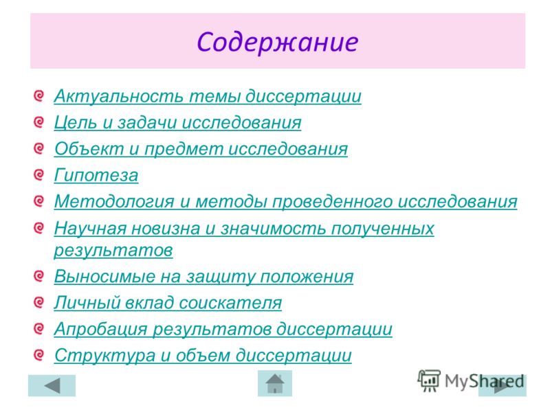 Содержание Актуальность темы диссертации Цель и задачи исследования Объект и предмет исследования Гипотеза Методология и методы проведенного исследова