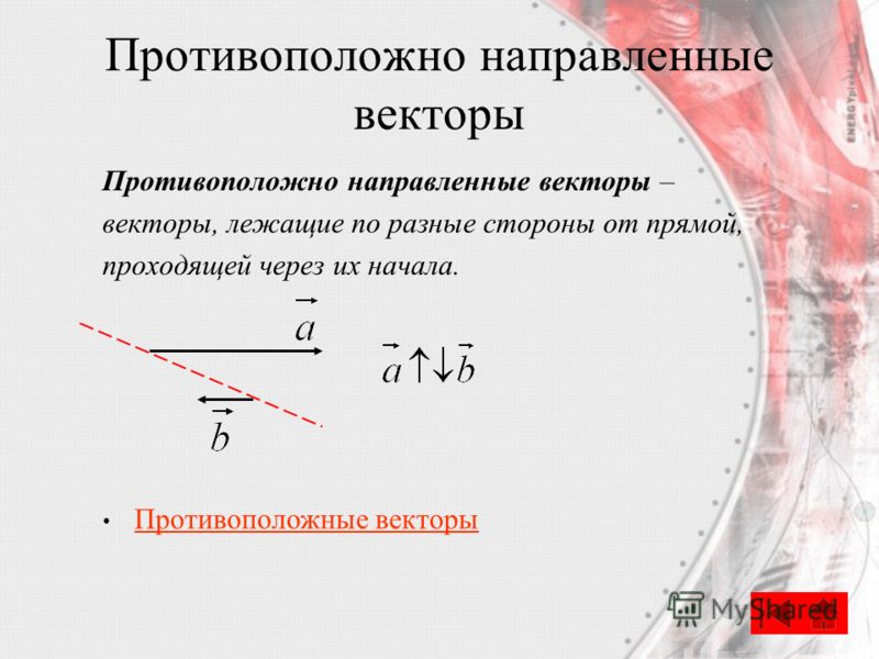 Векторы на прямой и их отношение Векторы на прямой и их отношение
