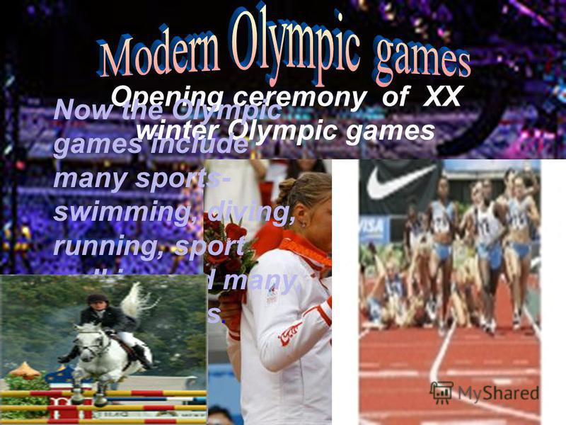 an introduction to the sports at the olympic games The olympic games the olympic games began over 2,700 years ago in olympia, in southwest greece the games were part of a religious festival the greek olympics, thought to have begun in 776 bc, inspired the modern olympic games (begun in 1896) the games were held in honour of zeus, king of the gods, and were staged every four. an introduction to the sports at the olympic games The olympic games the olympic games began over 2,700 years ago in olympia, in southwest greece the games were part of a religious festival the greek olympics, thought to have begun in 776 bc, inspired the modern olympic games (begun in 1896) the games were held in honour of zeus, king of the gods, and were staged every four.