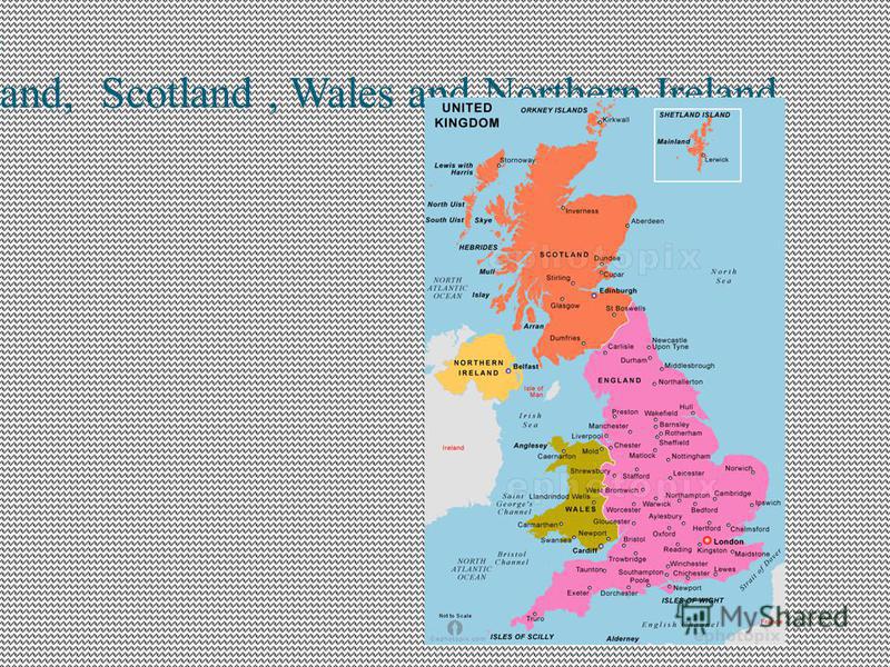 UK is made up of 4 historic parts :England, Scotland, Wales and Northern Ireland.