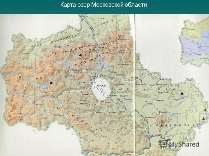 Карта озёр Московской области