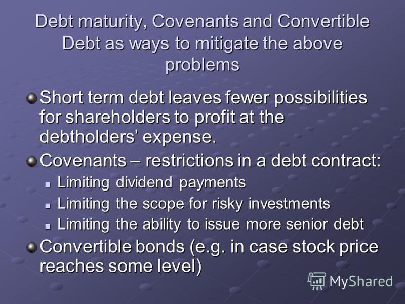 debt covenants debt covenants