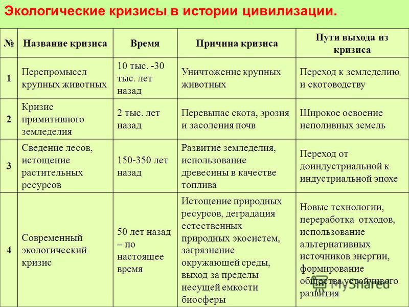 Реферат: Экологические кризисы в истории человечества