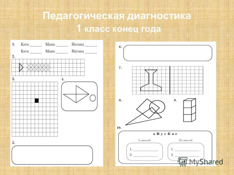 Диагностика русский язык 1 класс 21 век