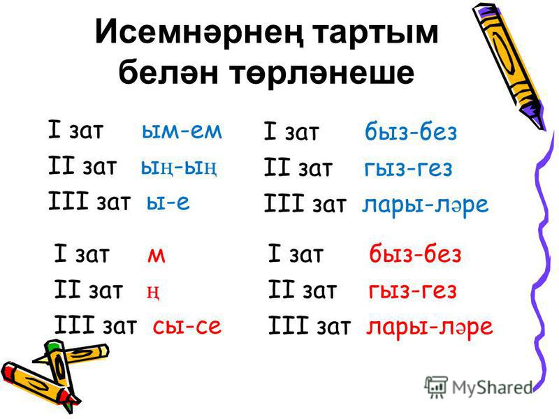 Падежи татарского языка таблица с вопросами