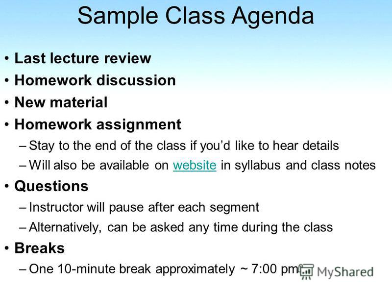 презентация на тему quot lecture 2 csci 260 w02 sample class class agendas