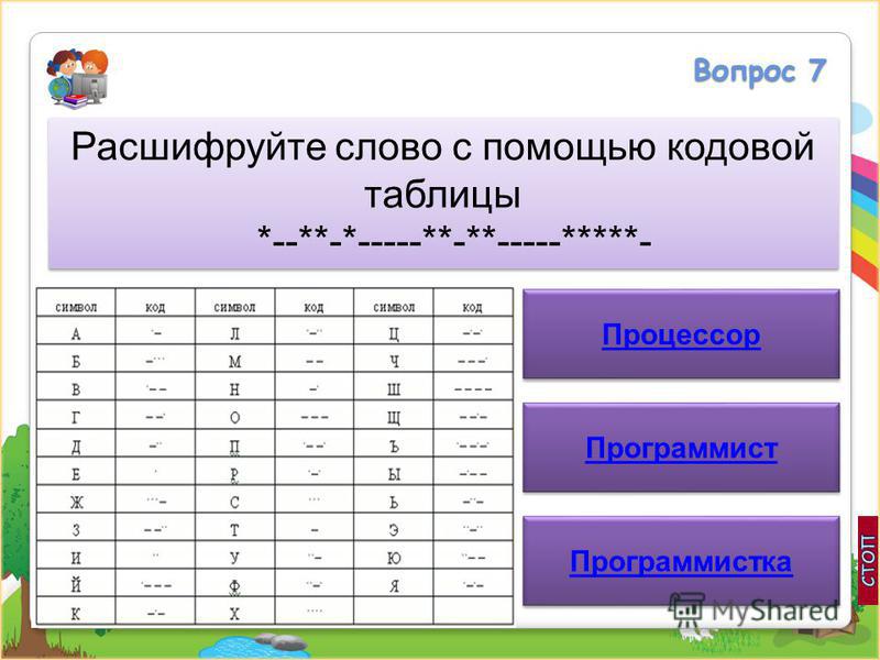 Расшифруй название планеты с помощью кодовой таблицы