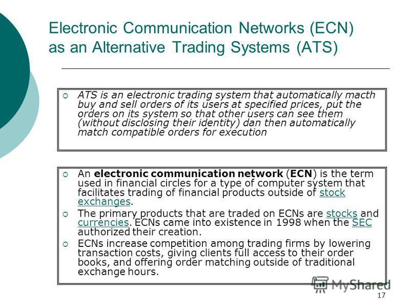 Binary options on alternative trading system ats