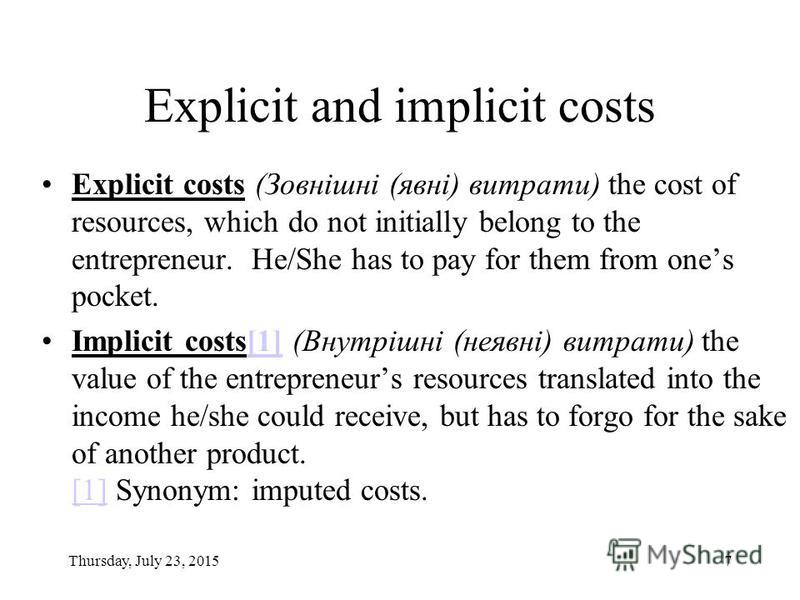 Implicit Cost Analysis