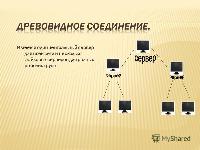 Имеется один центральный сервер для всей сети и несколько файловых серверов для разных рабочих групп.